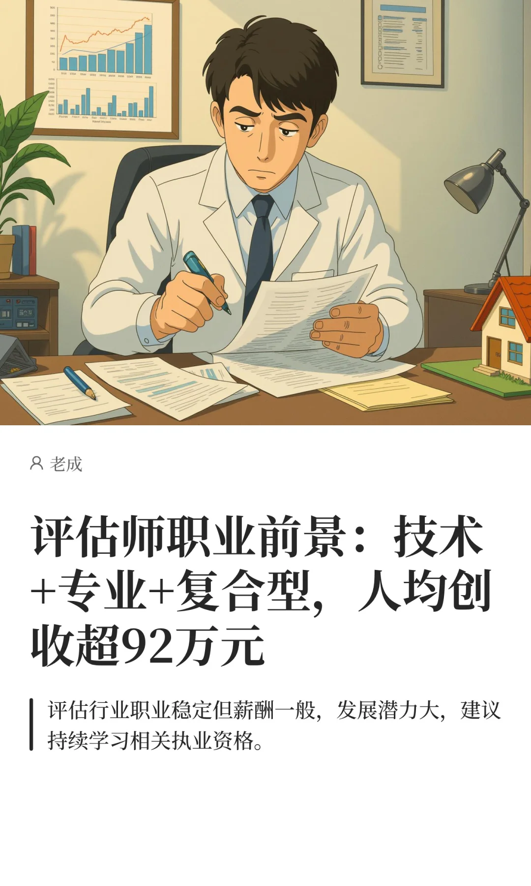 评估师职业前景：技术+专业，人均创收92万