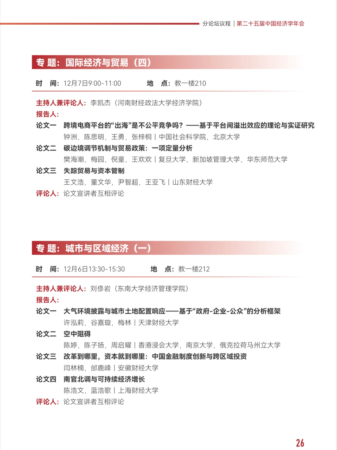 周末去上海交通大学，中国经济学年会做报告
