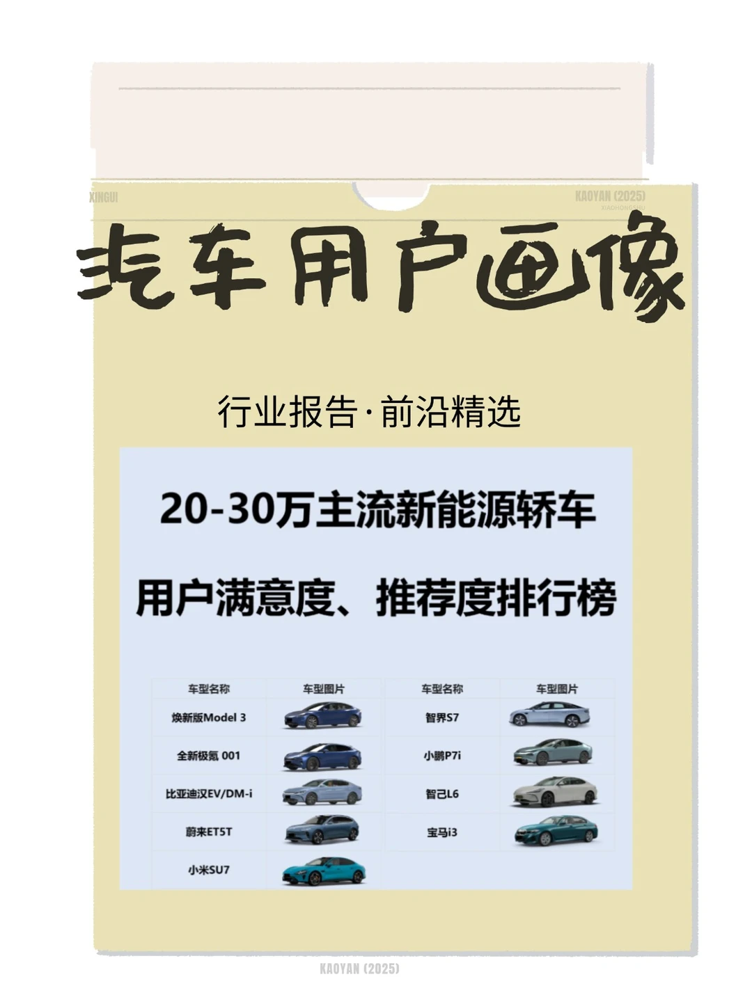 2025汽车用户画像新能源消费研究