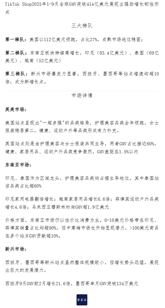 TikTok Shop 2025年三季度市场报告精简版