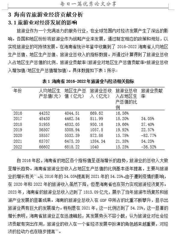基于多元统计对海南省旅游业发展现状分析