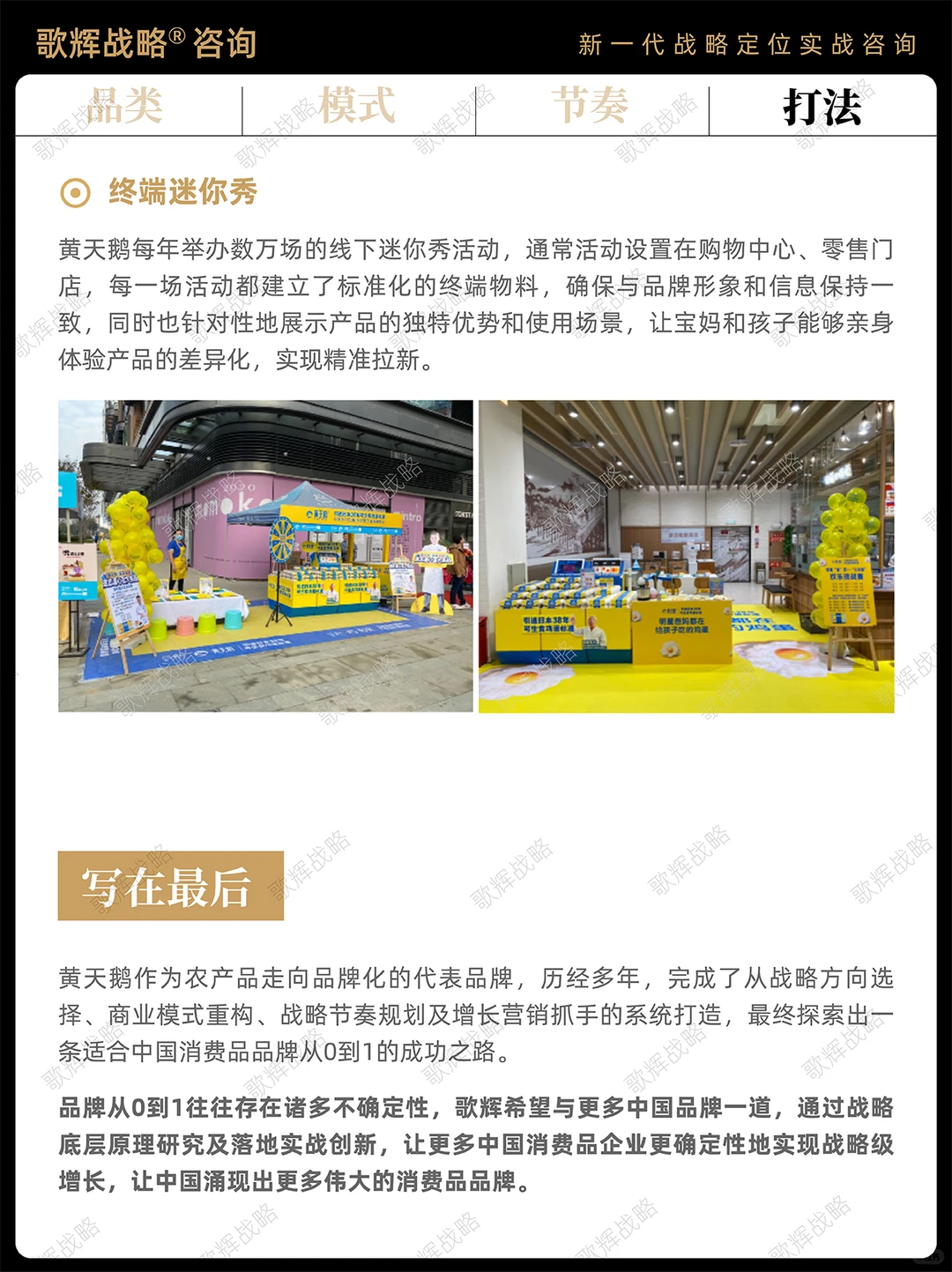 歌辉案例｜黄天鹅如何从0到1成为第一
