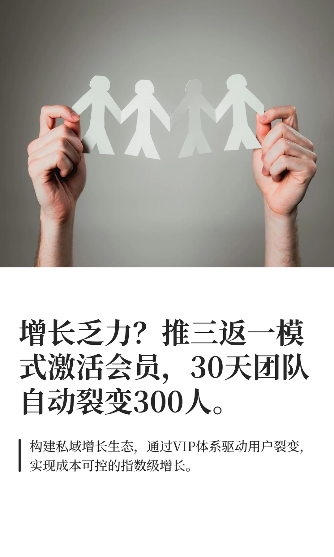 增长乏力？推三返一模式激活会员，30天团队