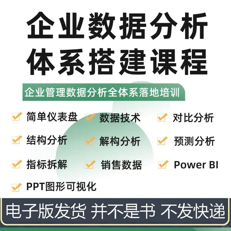 PBI可视化工具课企业数据分析体系搭建课