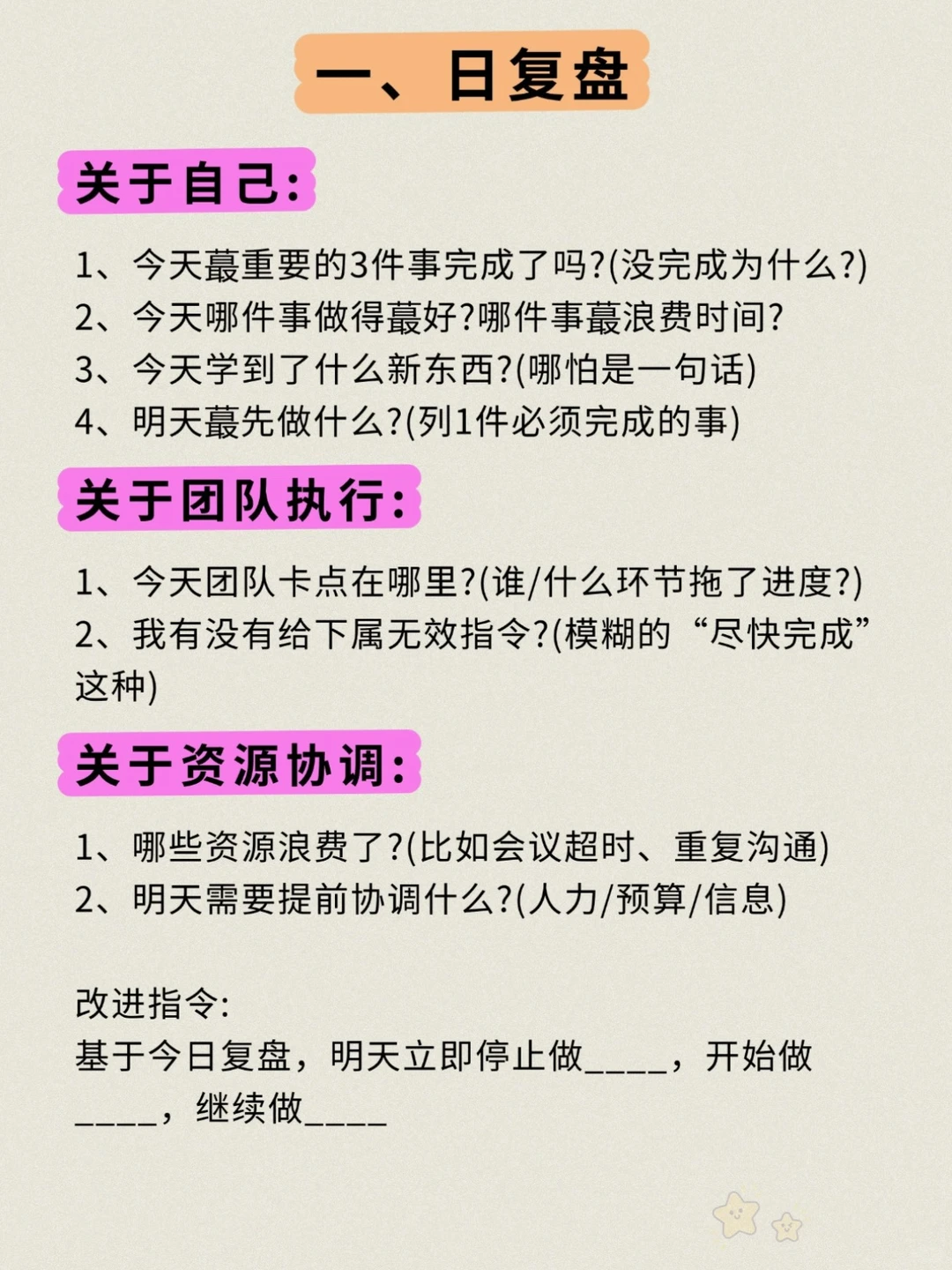 顶级复盘，公司优秀管理者必用❗️❗️❗️