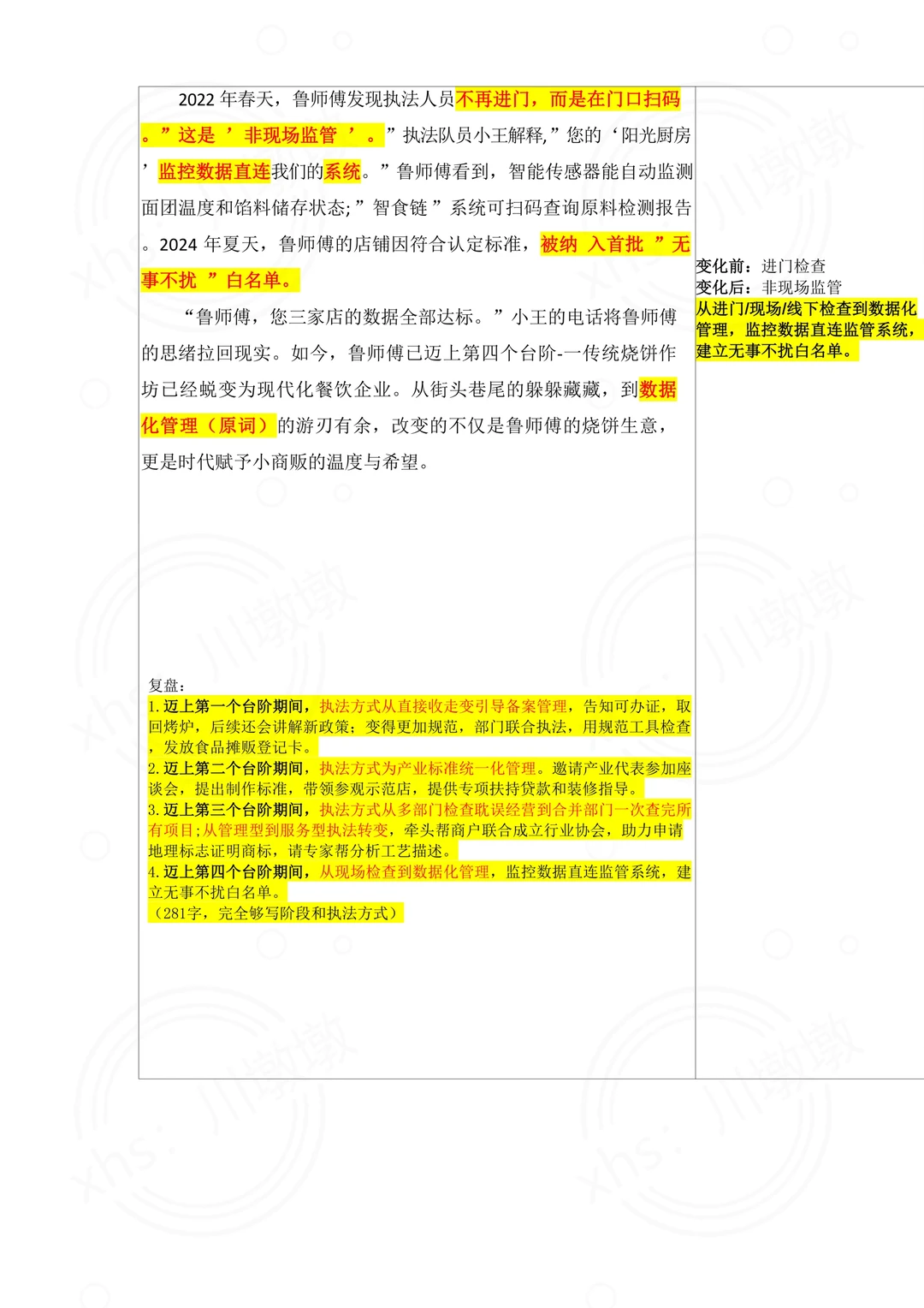 26国考执法申论第一题复盘