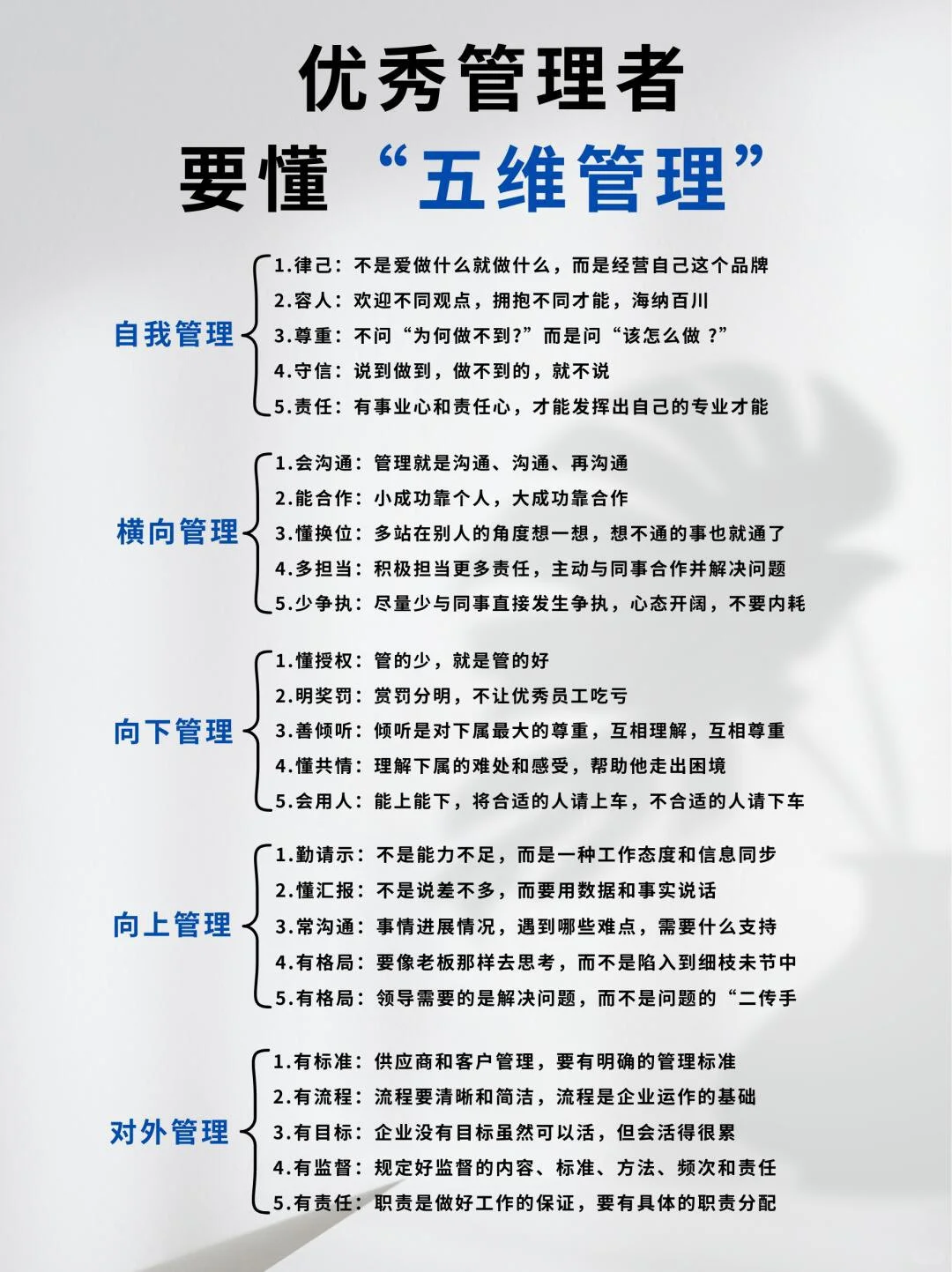 管理者一定要懂得“五纬管理”