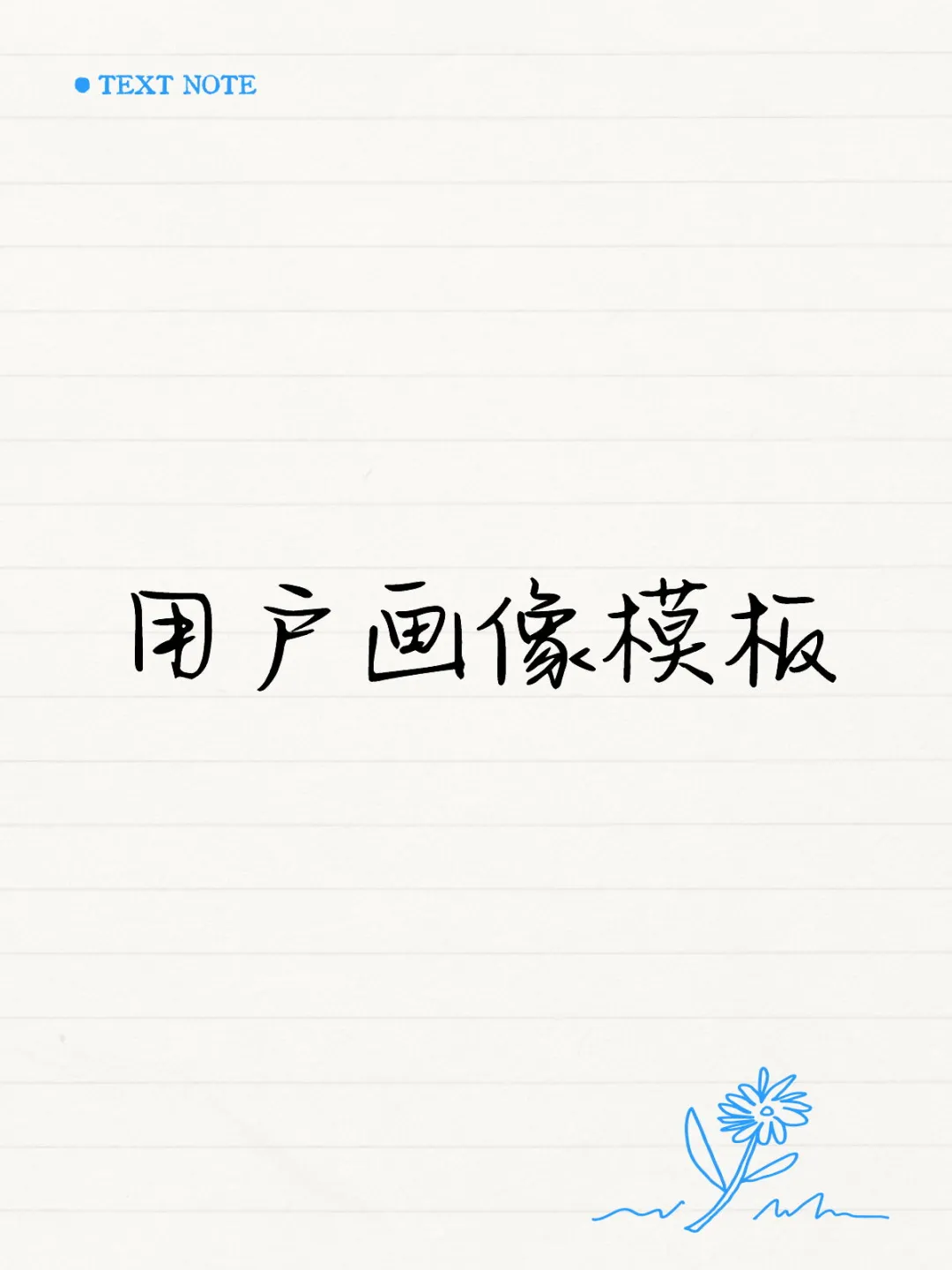 用户画像模板参考