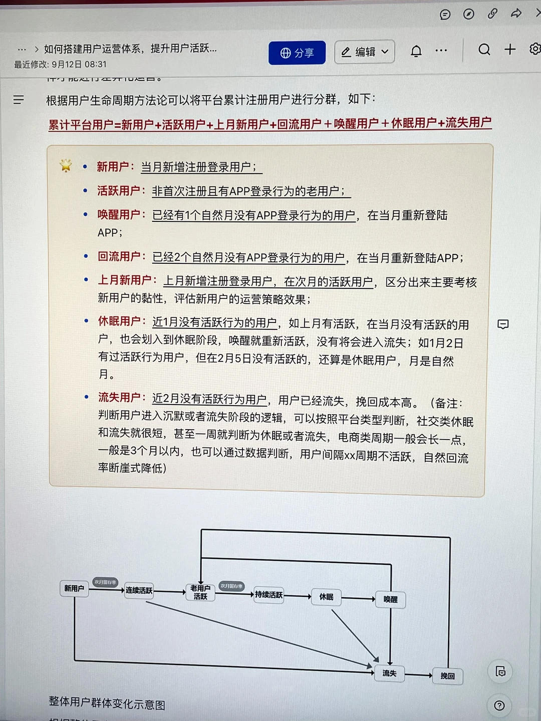 用户运营：大厂月薪30K的用户活跃策略方法论