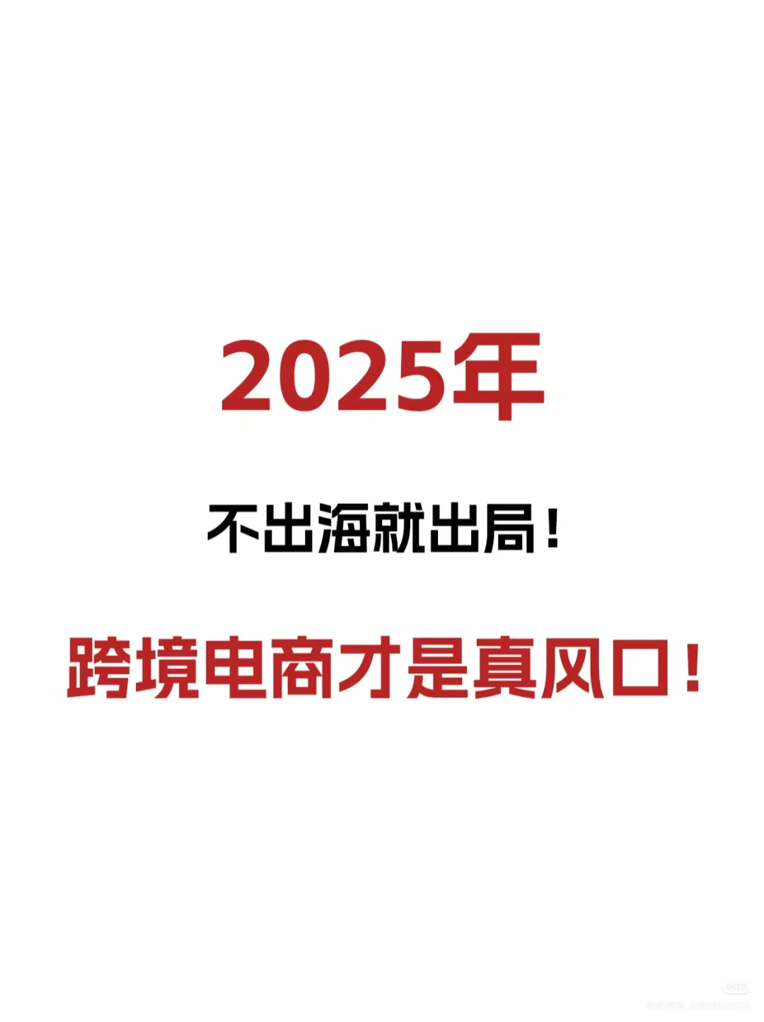 2025不出海就出局!跨境电商才是真风口!