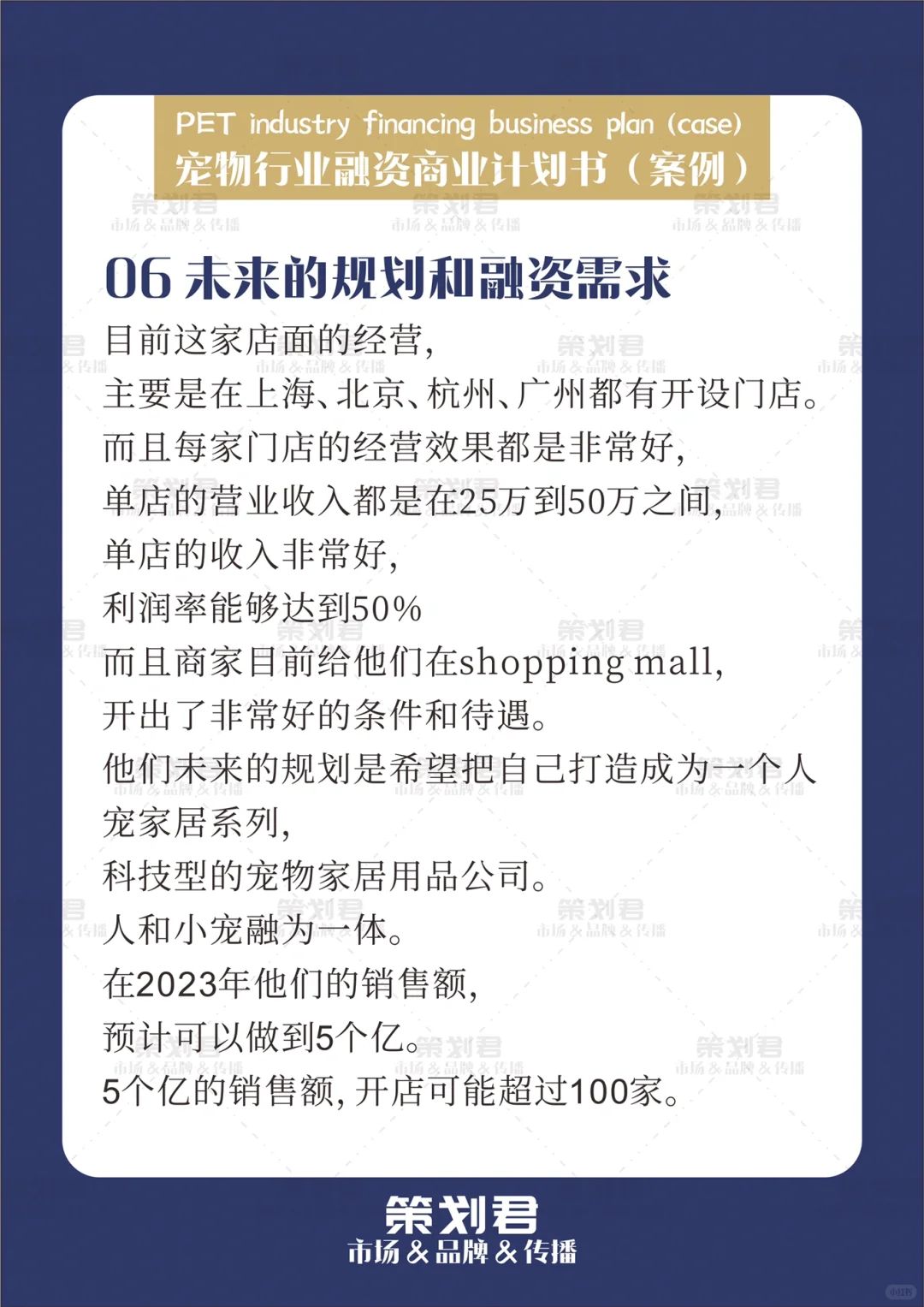 宠物行业融资商业计划书（案例）?