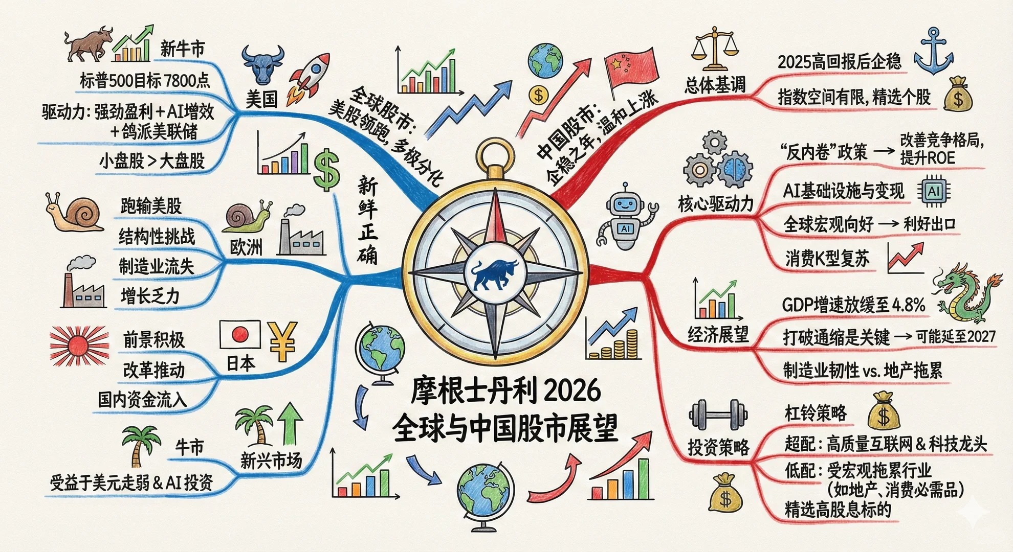 一图看懂大摩 2026 全球与中国股市展望