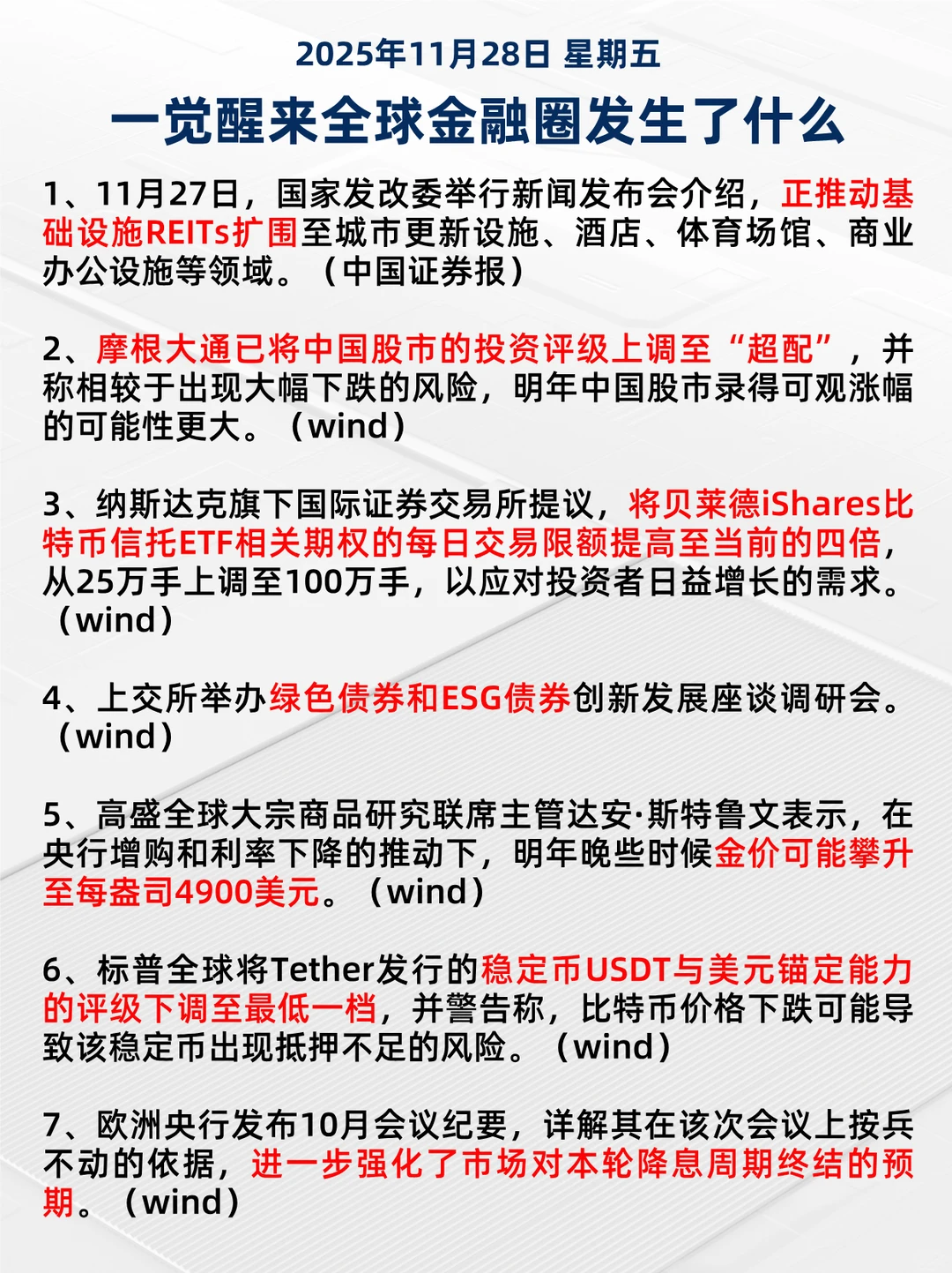 一觉醒来金融圈发生了什么?11月28日信息差