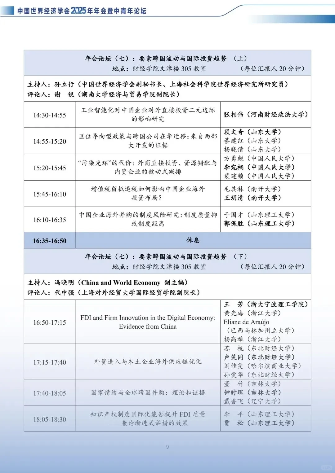 中国世界经济学会2025年会入围论文好多啊!