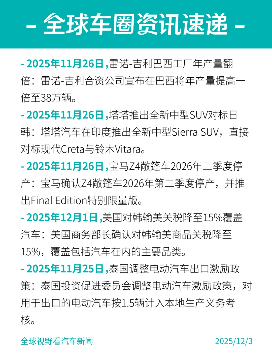 这周#全球车圈都有哪些新鲜事？12.3
