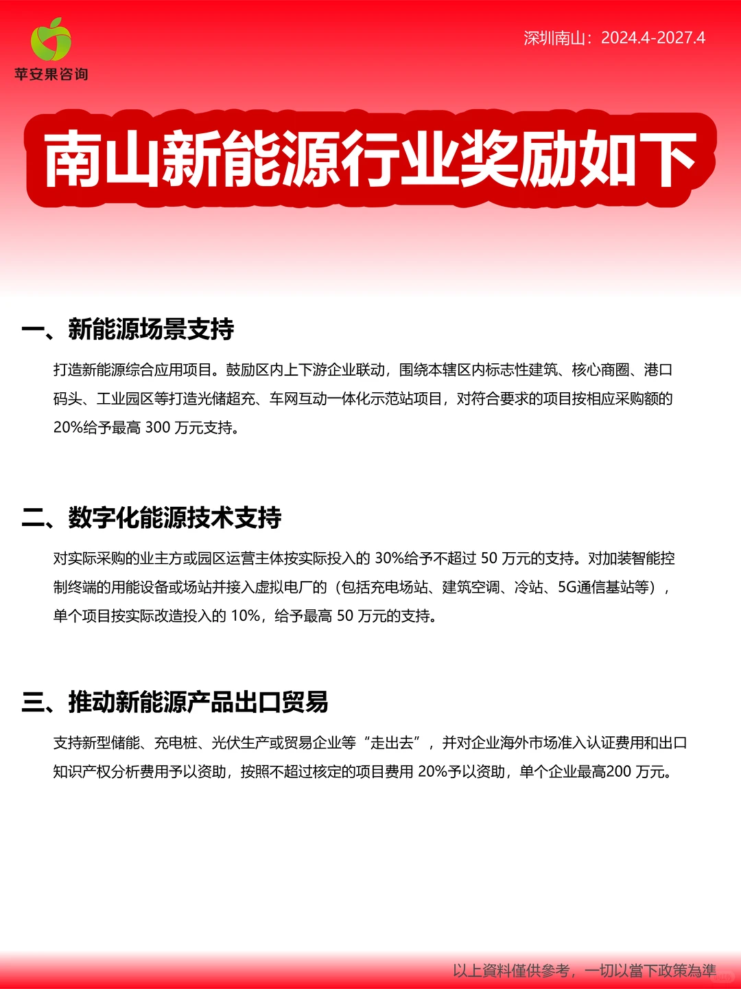 新能源行业奖励，租金 人才 技术 补贴