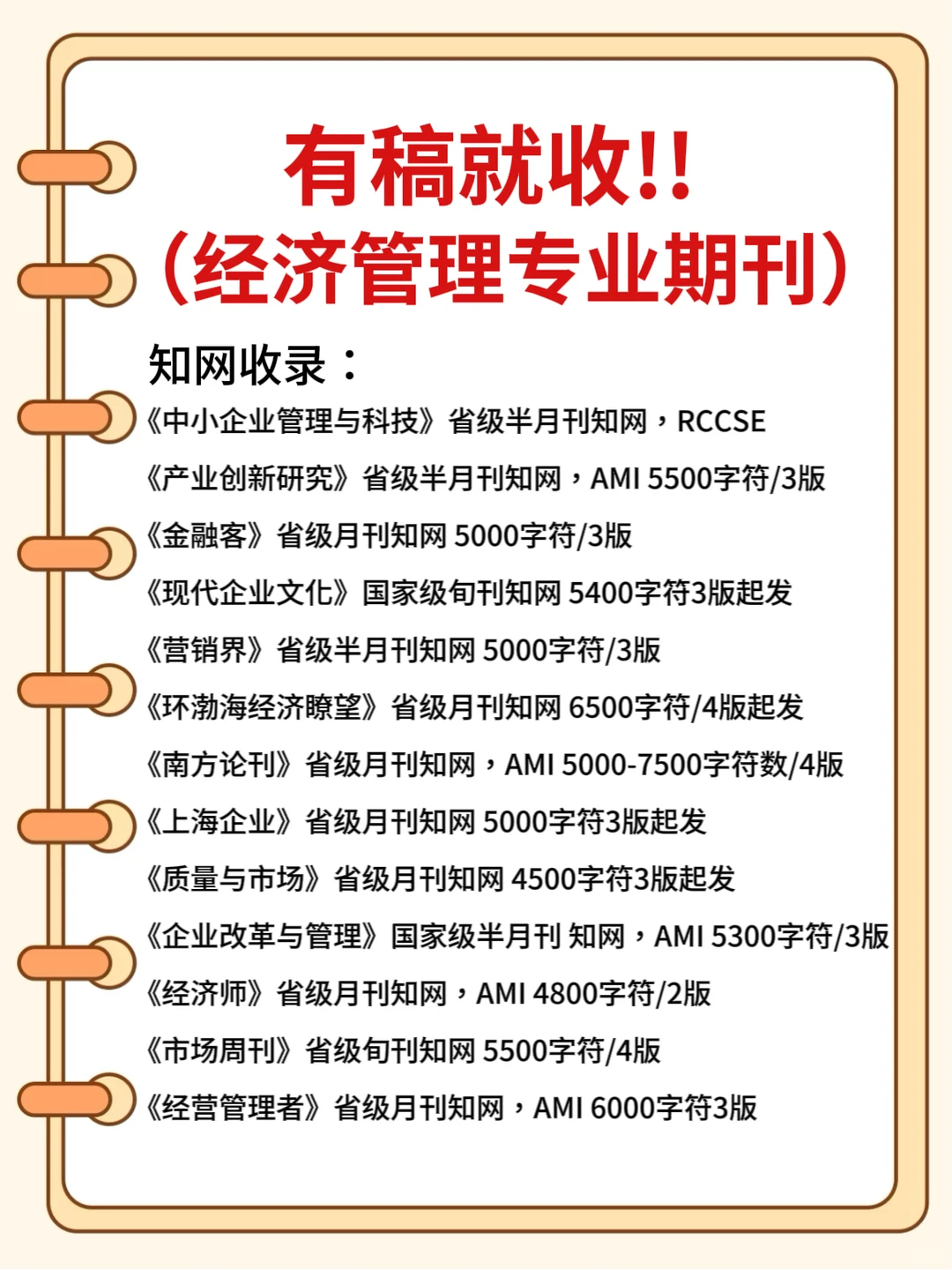 有稿就收!经济管理专业期刊刷到就赢了!!