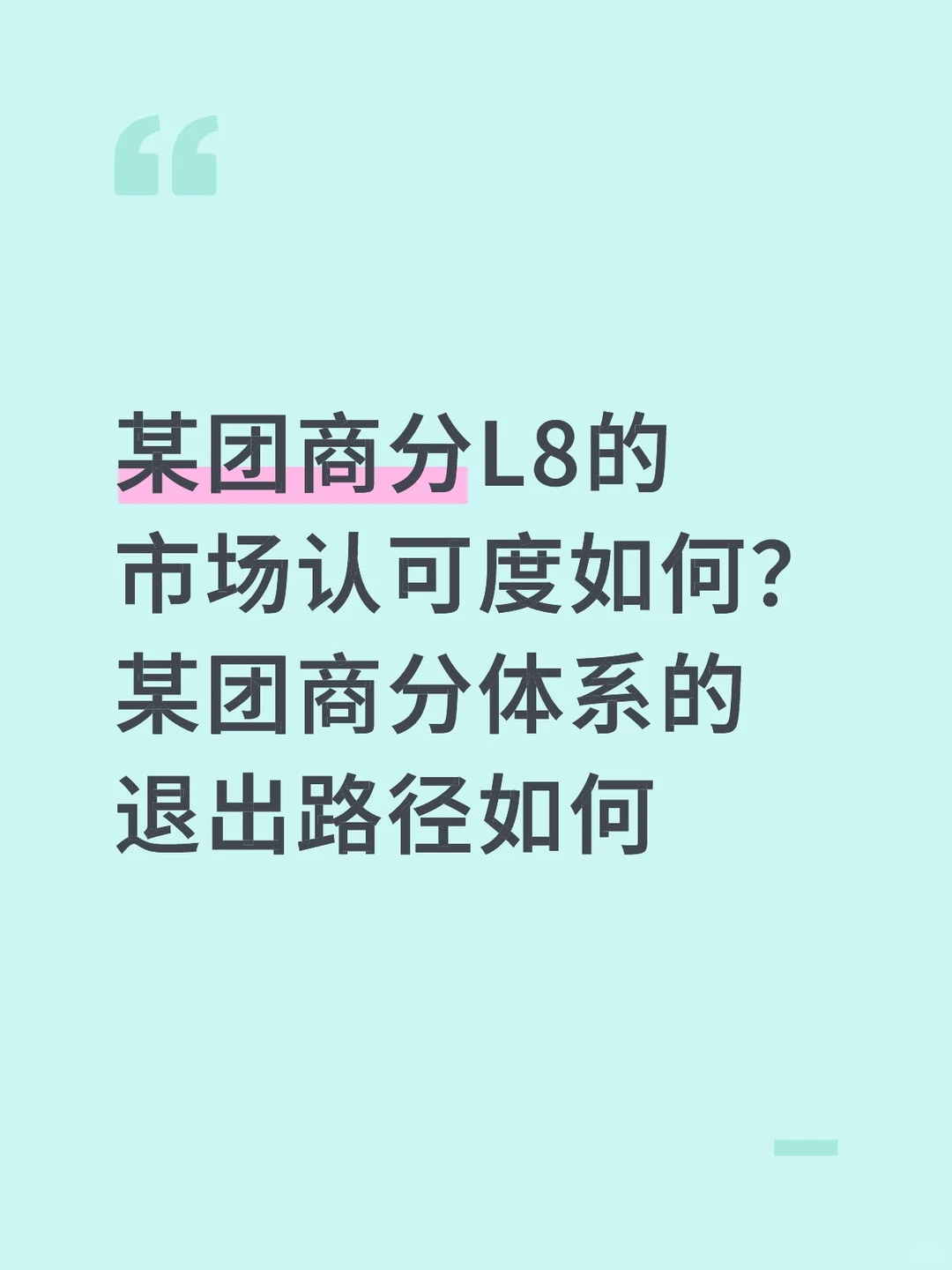 某团商分L8的市场认可度