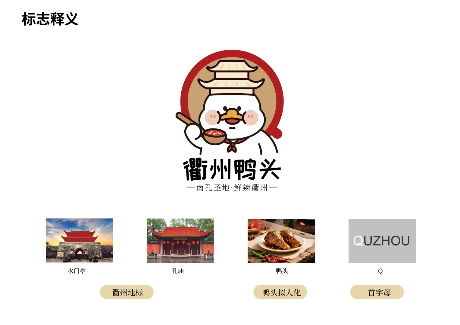 衢州鸭头Logo设计|区域美食品牌案例分析