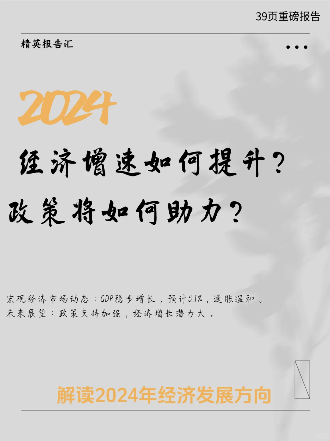 2024年中国宏观经济与政策展望