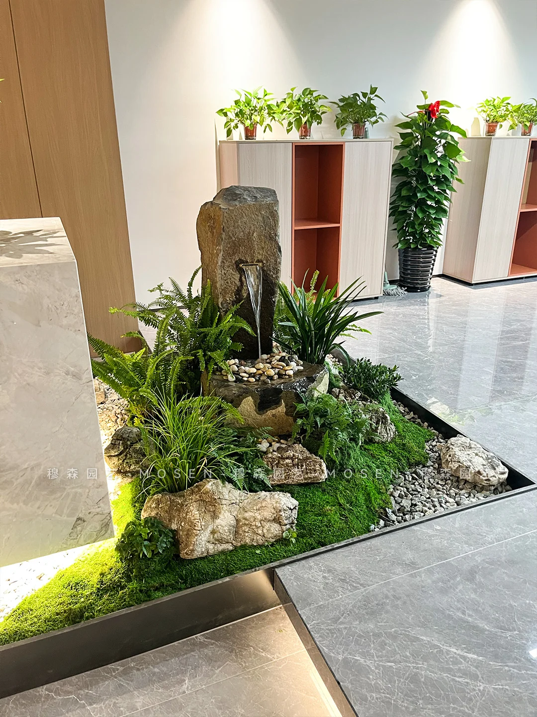 企业前台禅意造景案例|高级不费力的松弛角