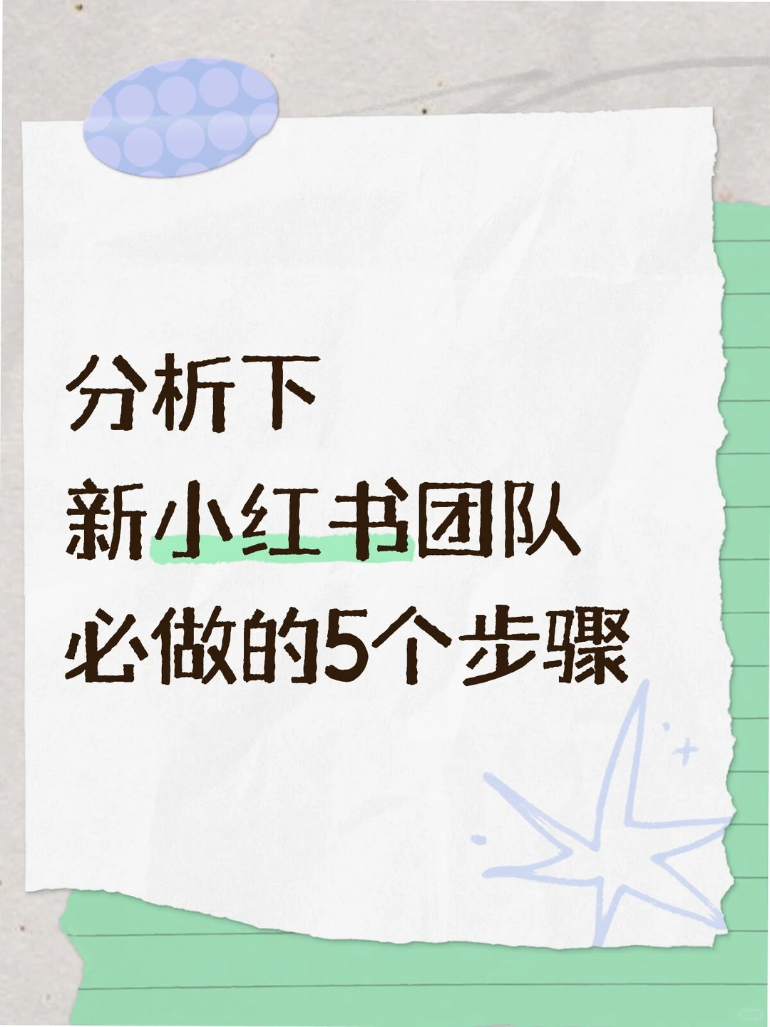 分析下新小红书团队必做的5个步骤