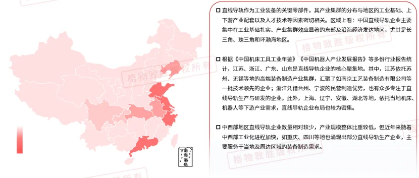 中国直线导轨市场——产业区域分布解析