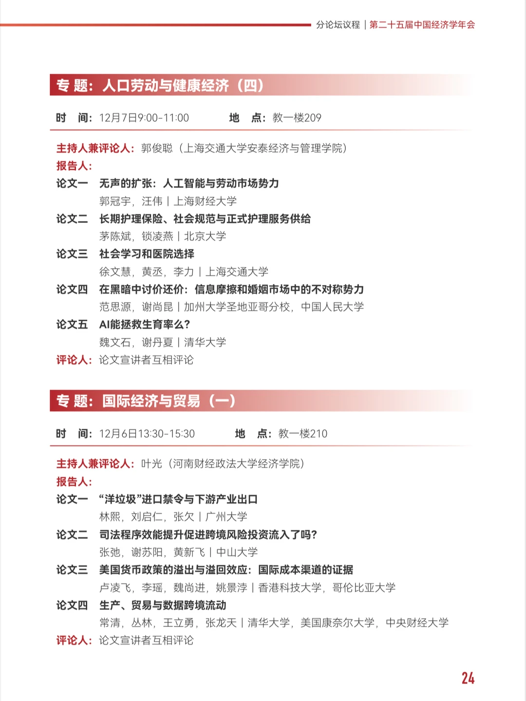 周末去上海交通大学，中国经济学年会做报告