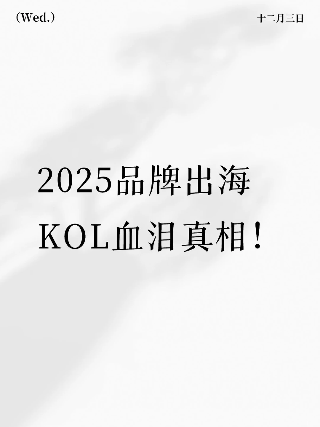 2025品牌出海KOL血泪真相！