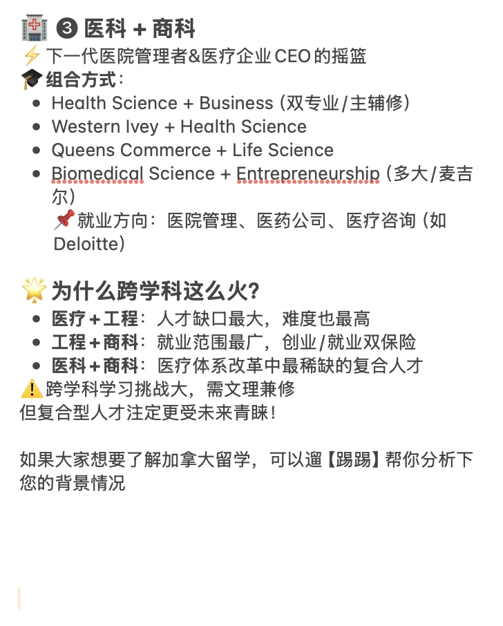加拿大本科 跨学科专业推荐!