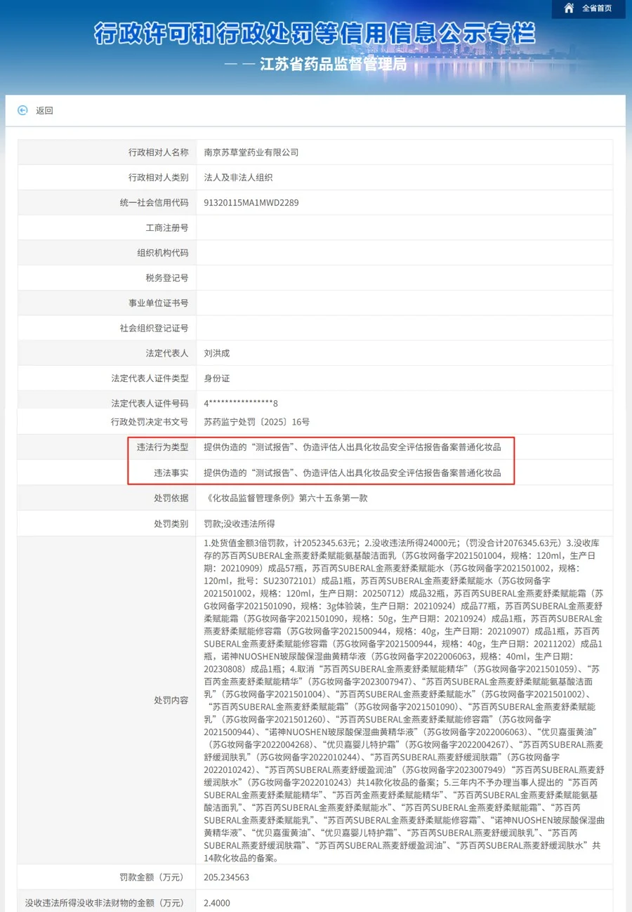 刚刚,重罚205万!伪造化妆品备案资料!