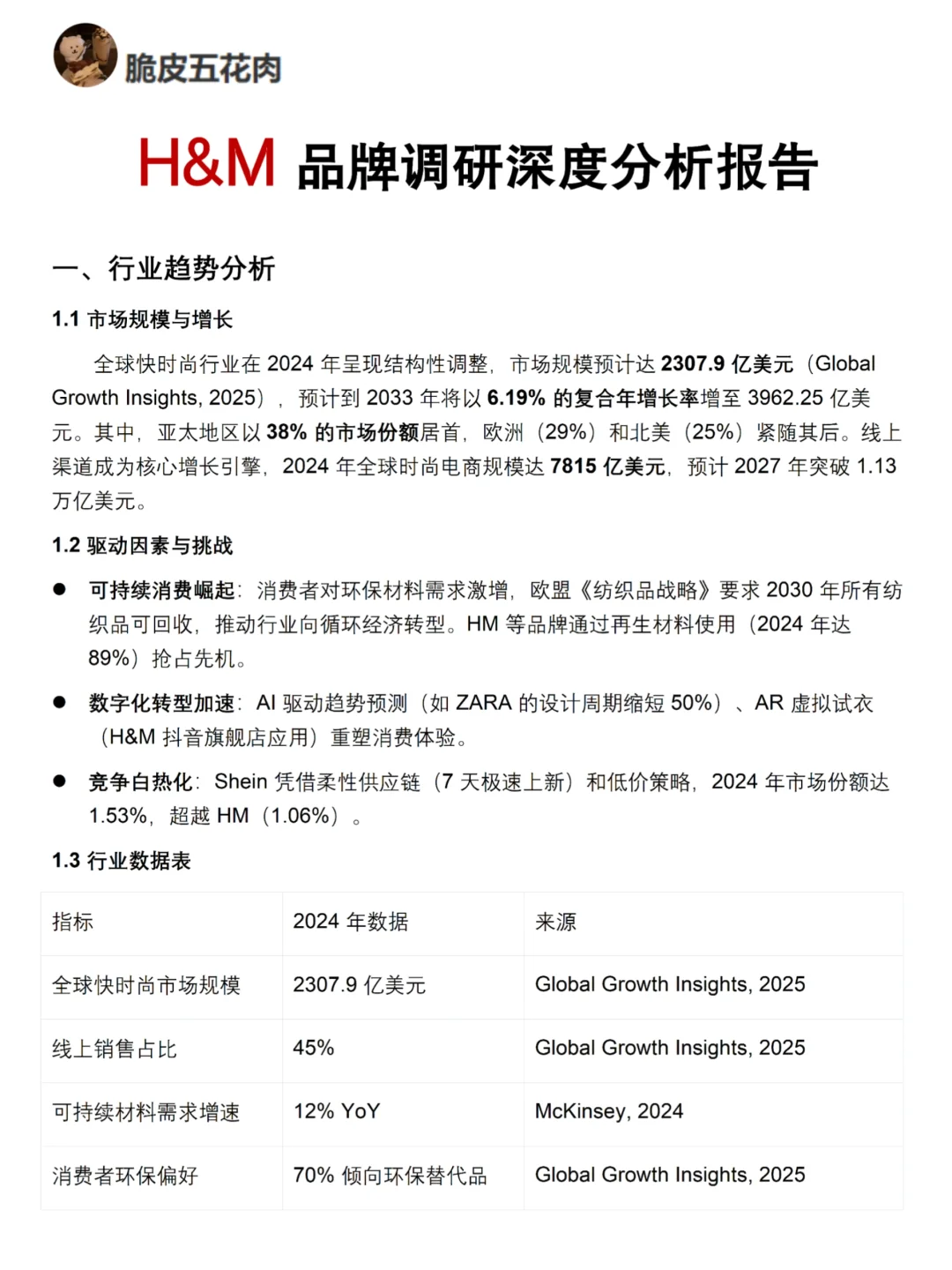 你真的懂H&M吗｜H&M品牌调研报告！！