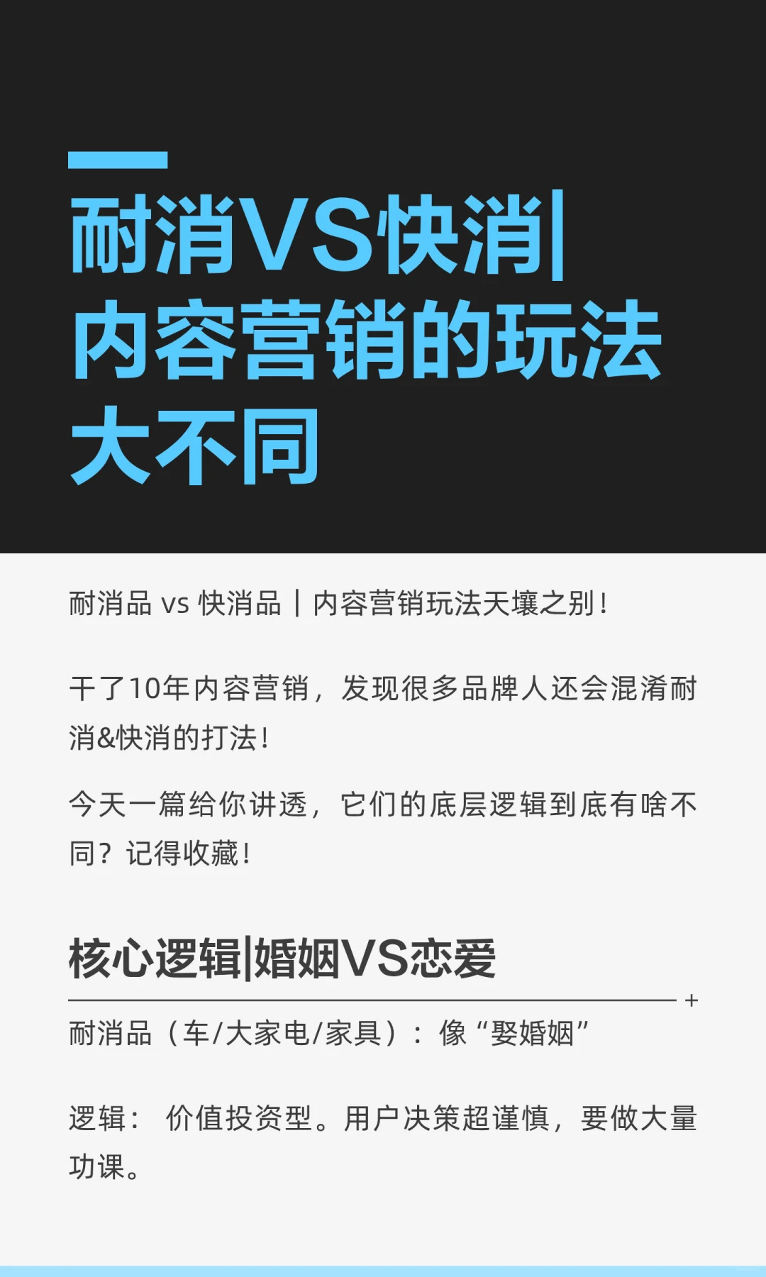 耐消VS快消|内容营销思维差别很大