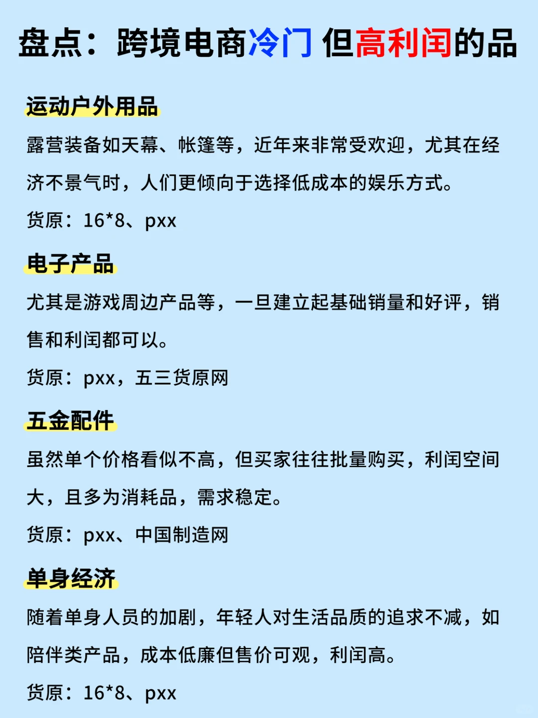 盘点：跨境电商冷门但高利闰的品！