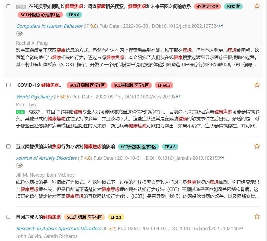 科研最新热点研究方向：健康焦虑！！！