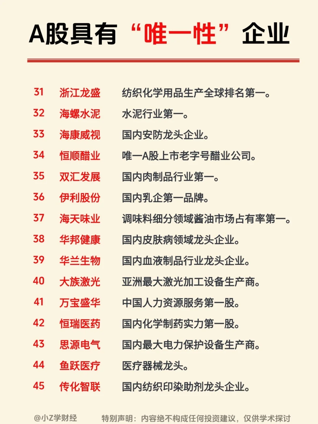 ?A股具有“唯一性”的企业❗