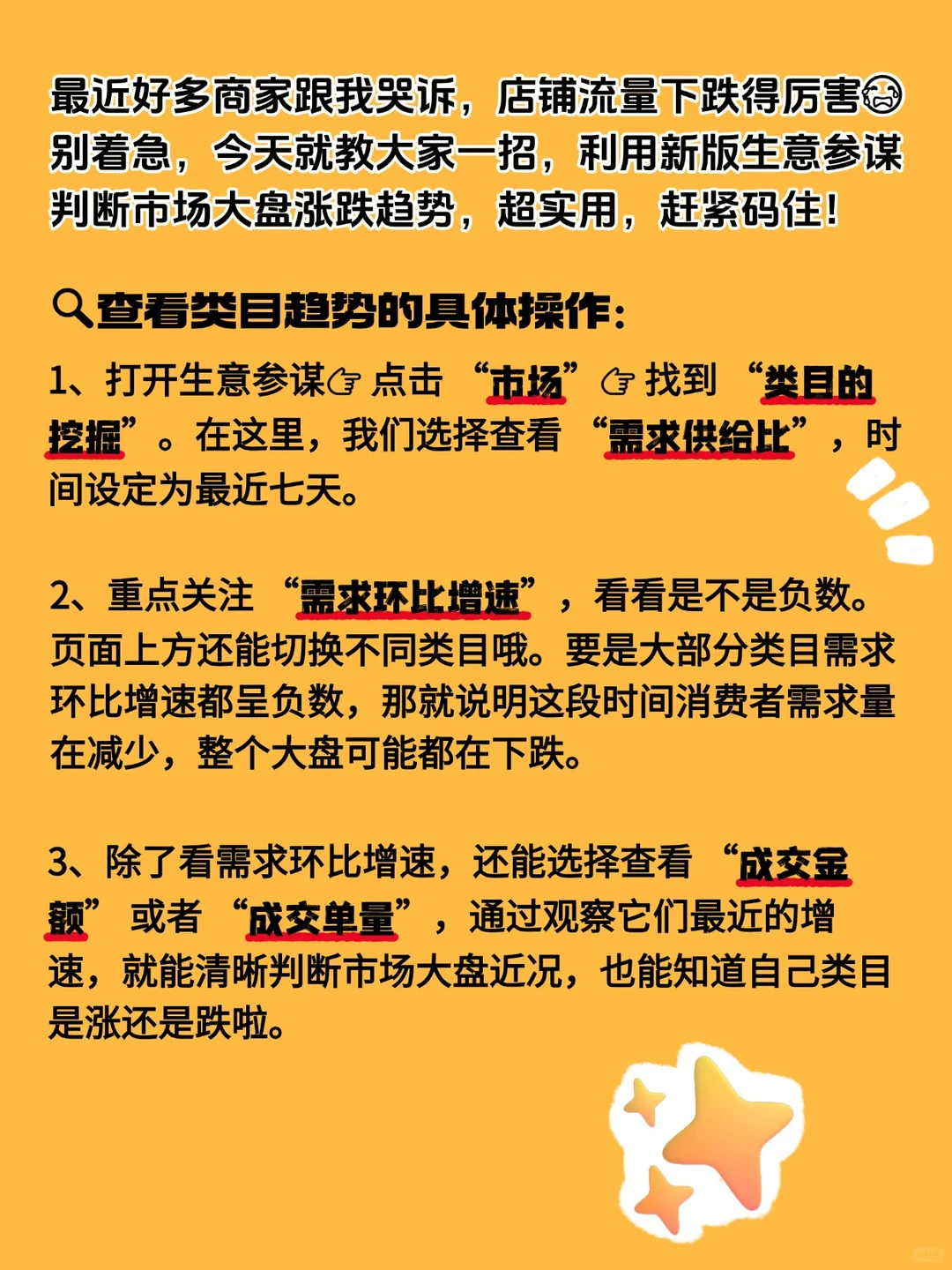 店铺流量骤降别慌!学会看类目趋势是关键❗