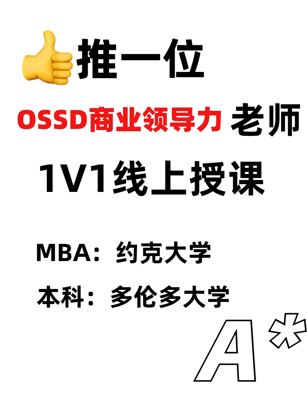 OSSD 12年级商业领导力(BOH4M)导师推荐