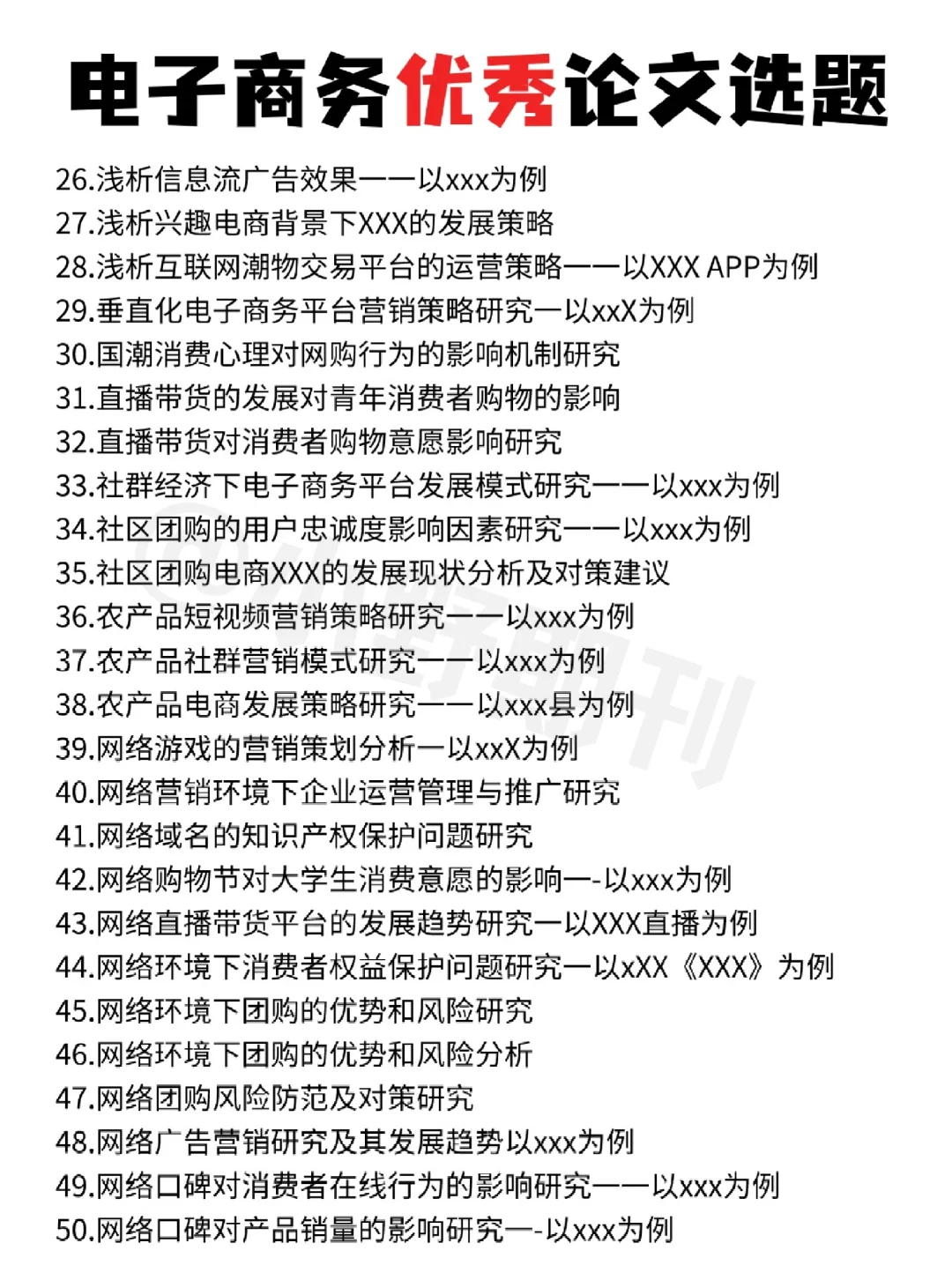 收藏❗24年电子商务优秀论文选题?可参考