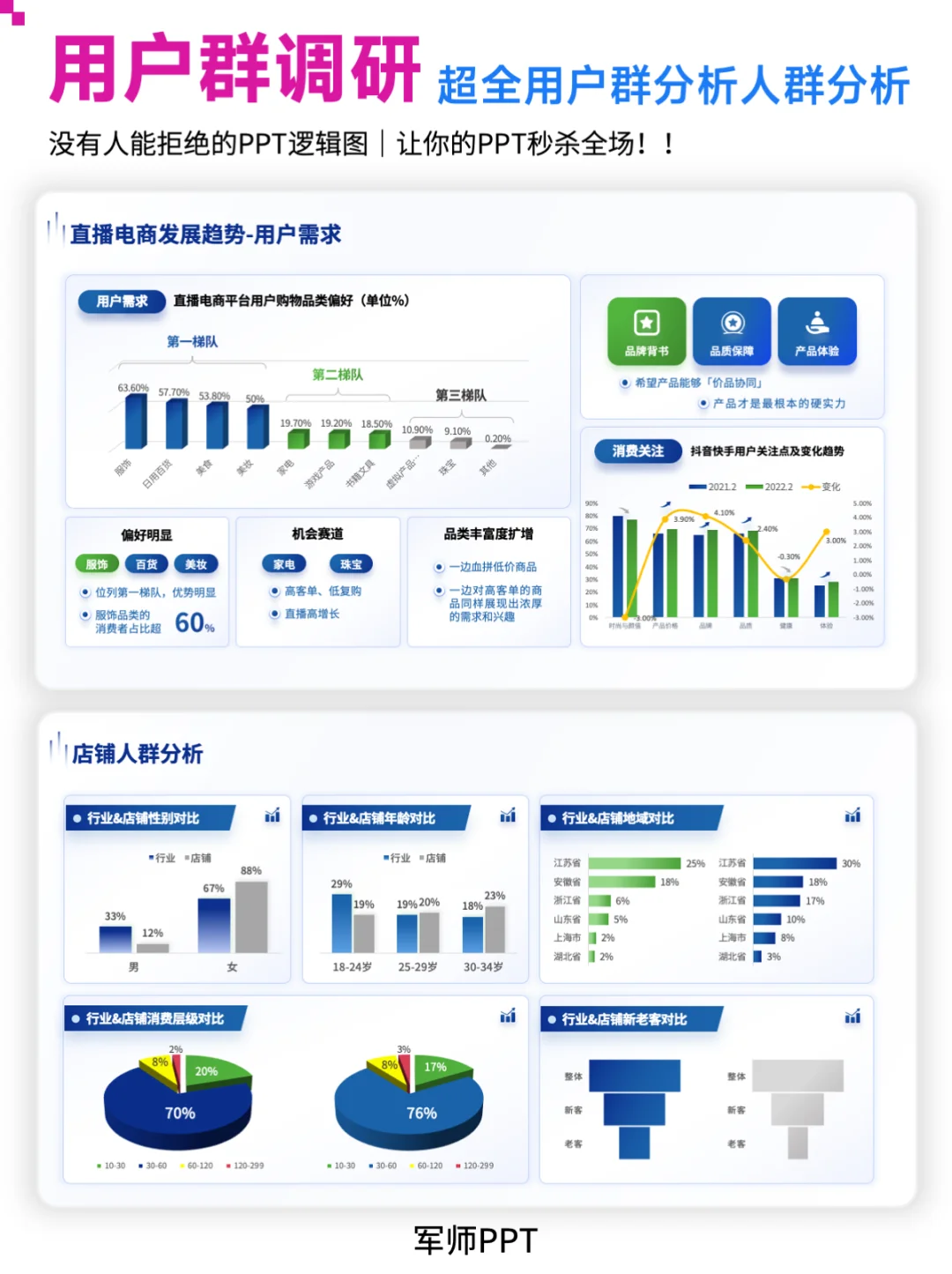 保姆级人群分析用户群调研人群画像PPT模板