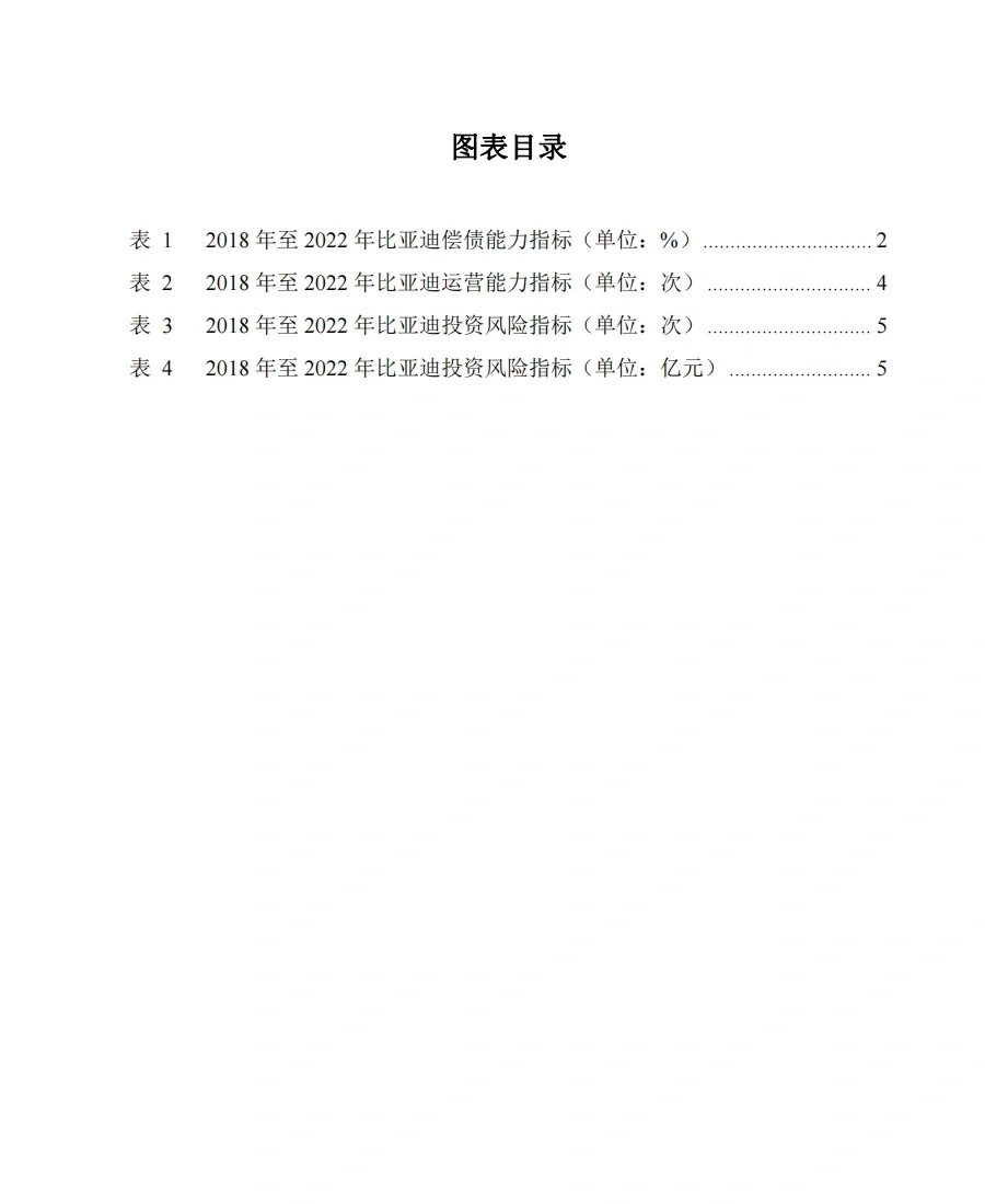 新能源汽车比亚迪公司财务风险