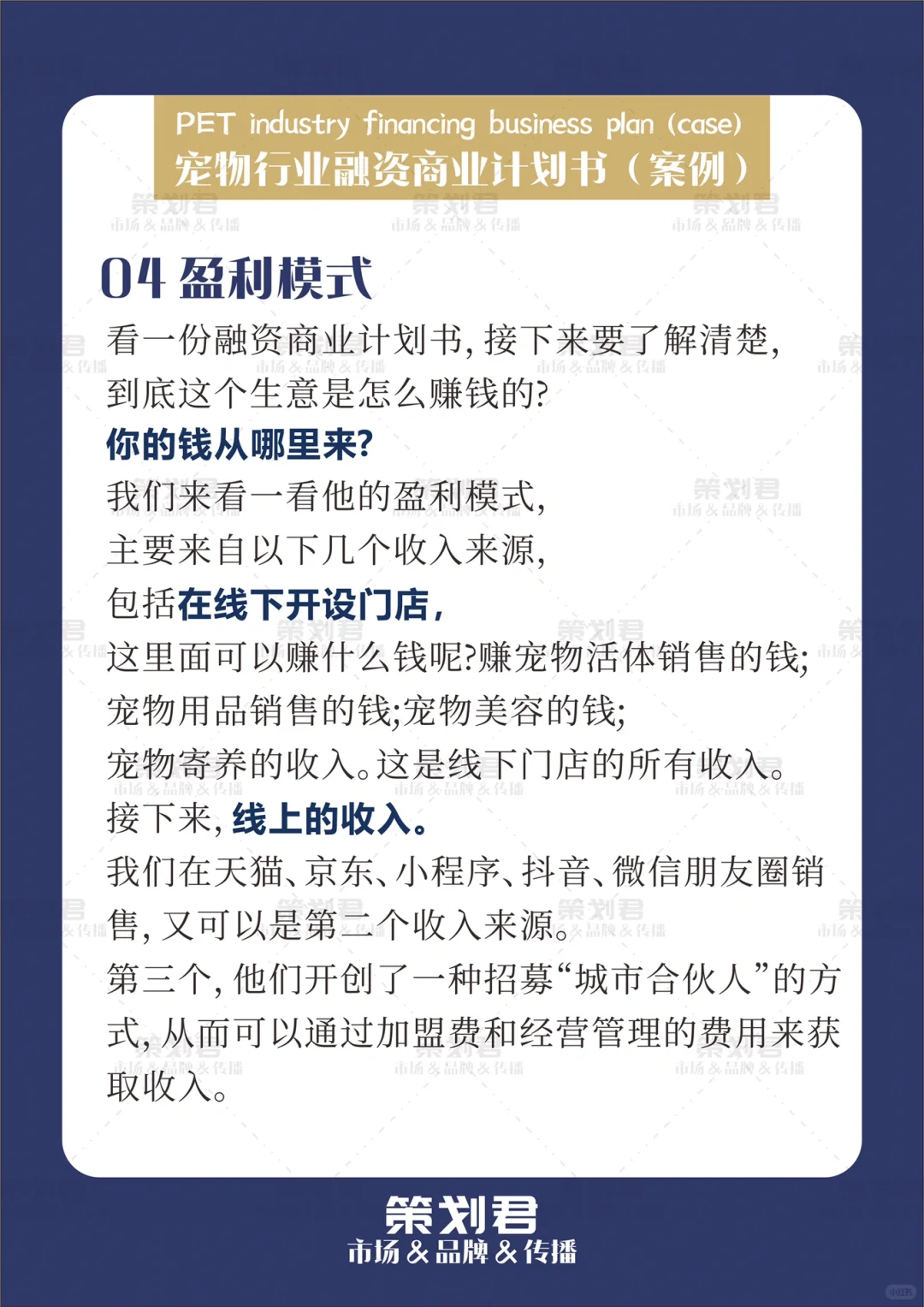 宠物行业融资商业计划书（案例）?