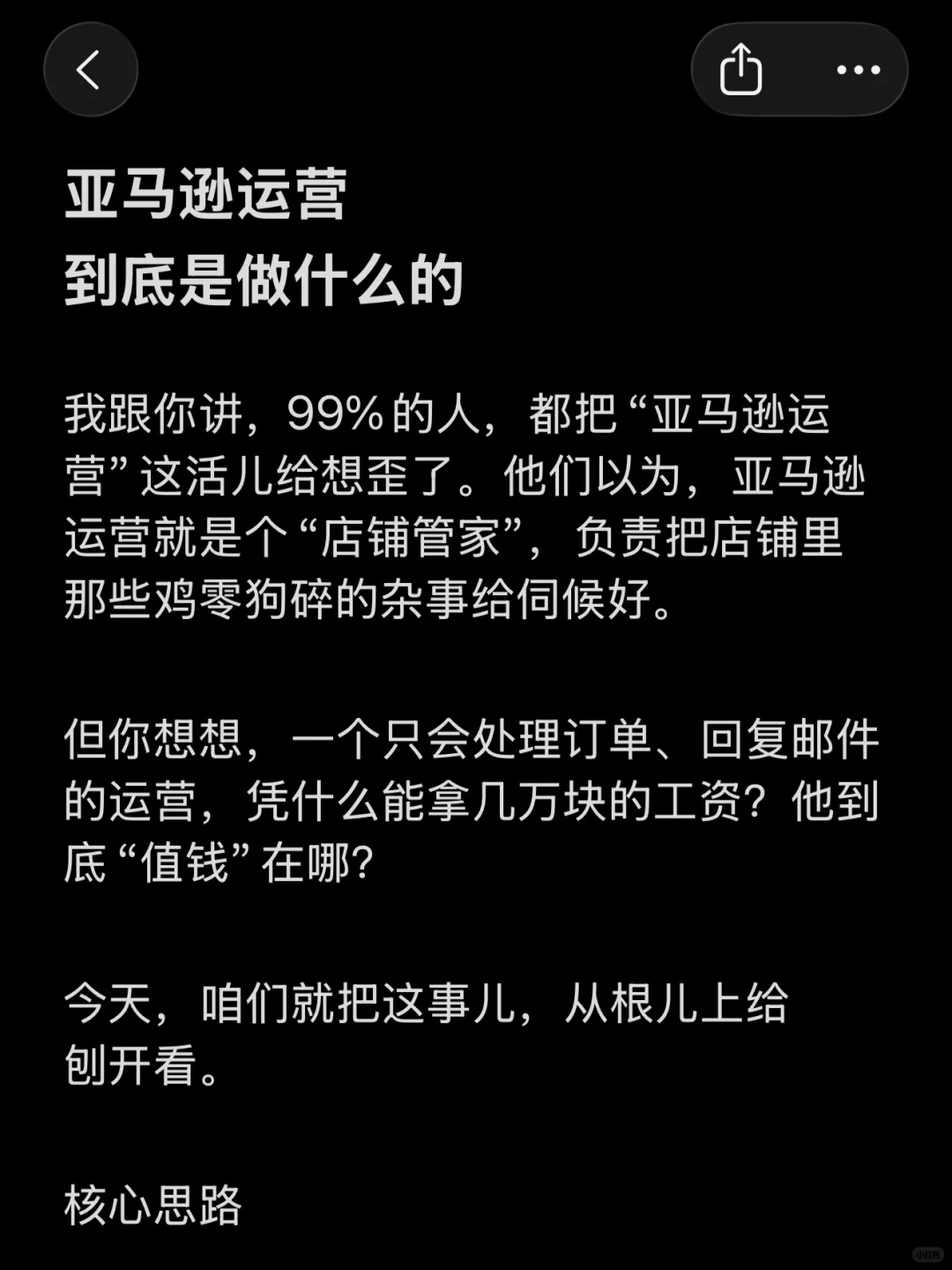 亚马逊运营到底做什么的？