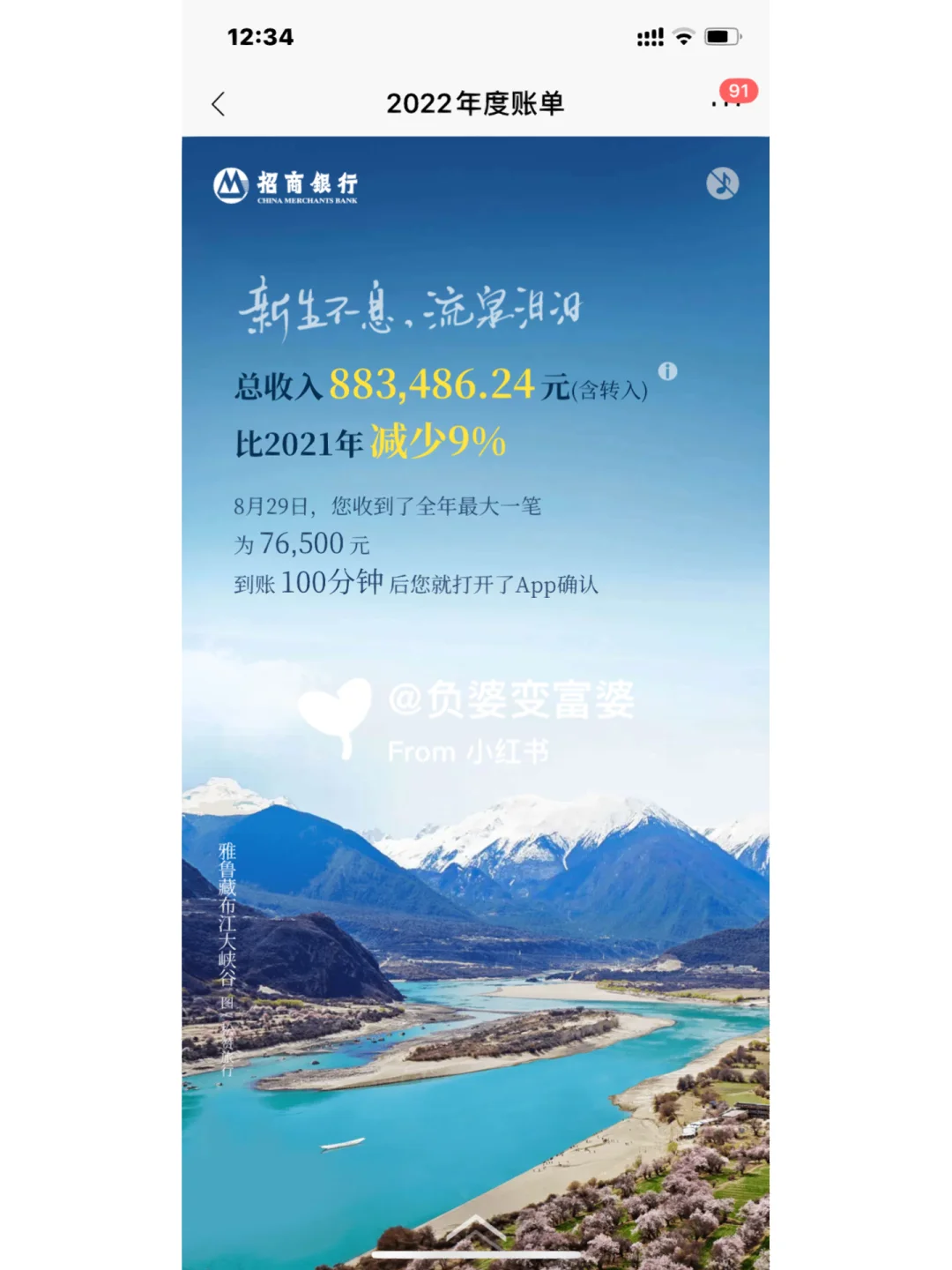 2022年年度招商银行储蓄卡收支报告