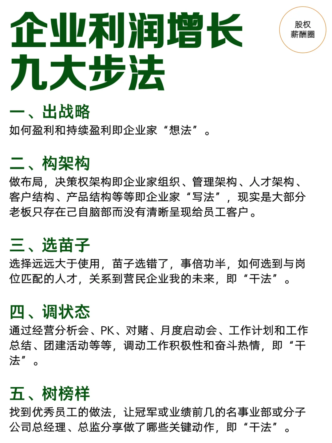 【企业利润增长九大步法】