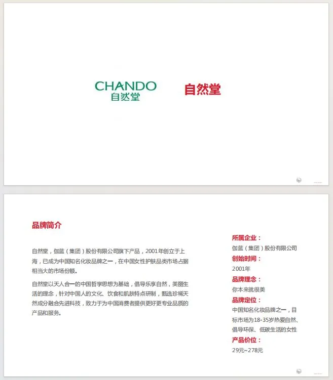 雅诗兰黛，自然堂代言人竞品分析方案