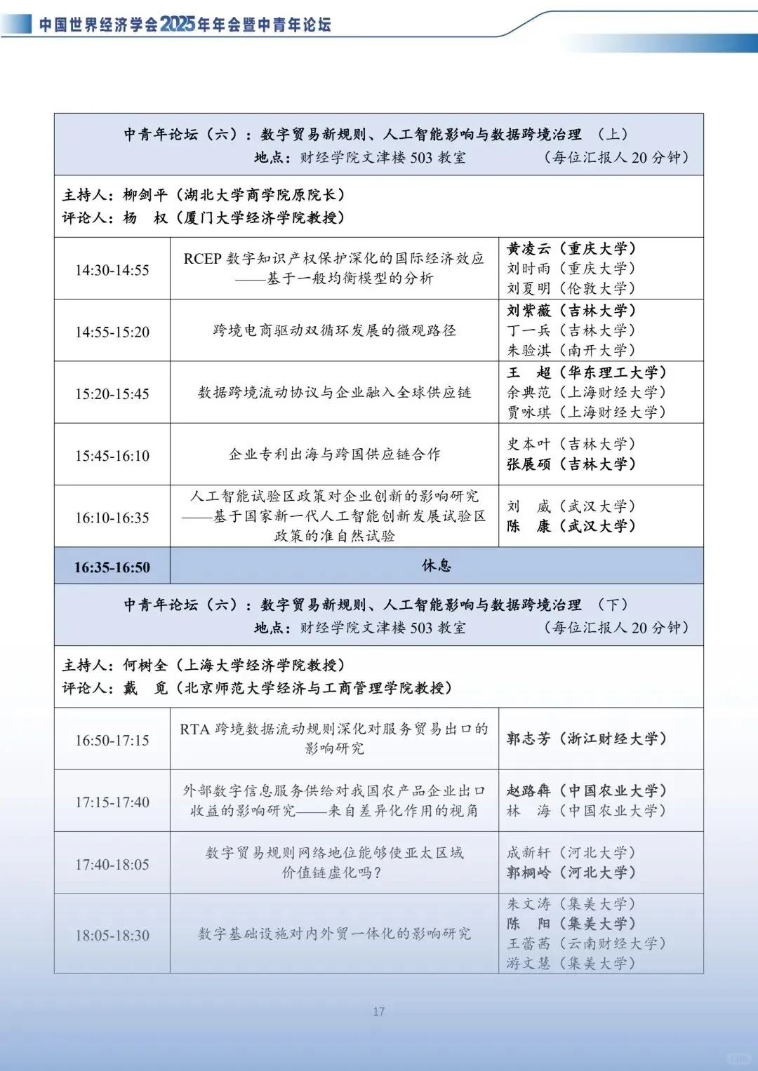 中国世界经济学会2025年会入围论文好多啊!