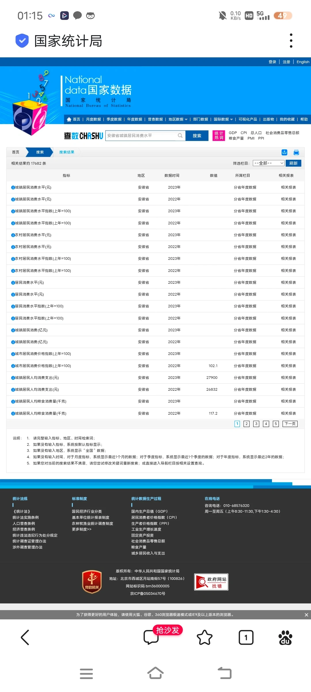 怎么找城镇居民消费水平近4年数据