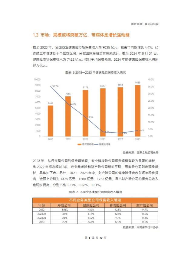 2024年健康险行业报告