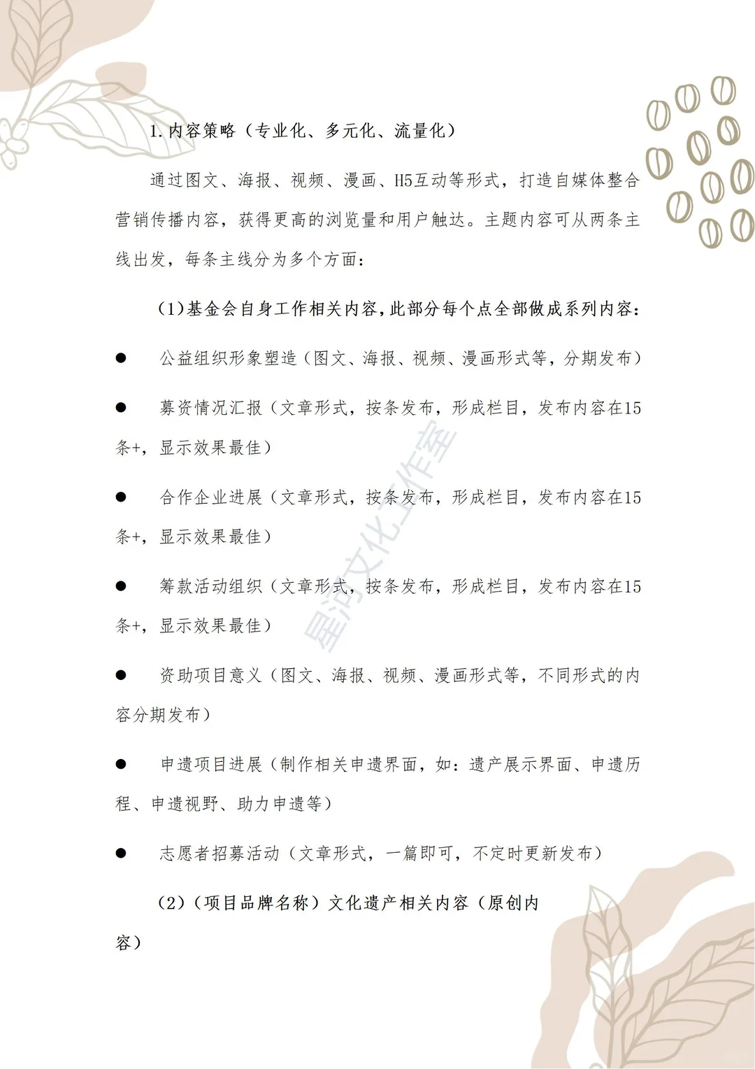 做项目自媒体运营方案啦！